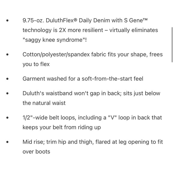 Duluth Flex Daily Denim Jeans Women's size 10 33 Mid Rise Bootcut 31"W 31"L WORK - Picture 16 of 16